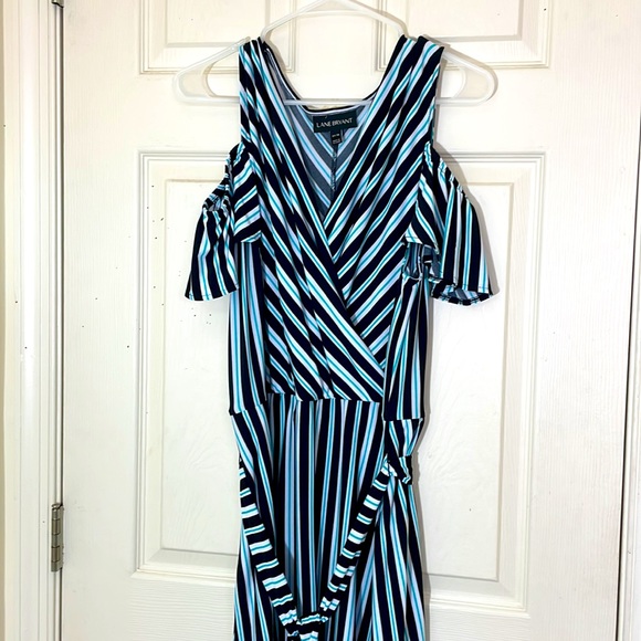 Lane Bryant Cold Shoulders Belted Dress Size 14/16 - Picture 4 of 7